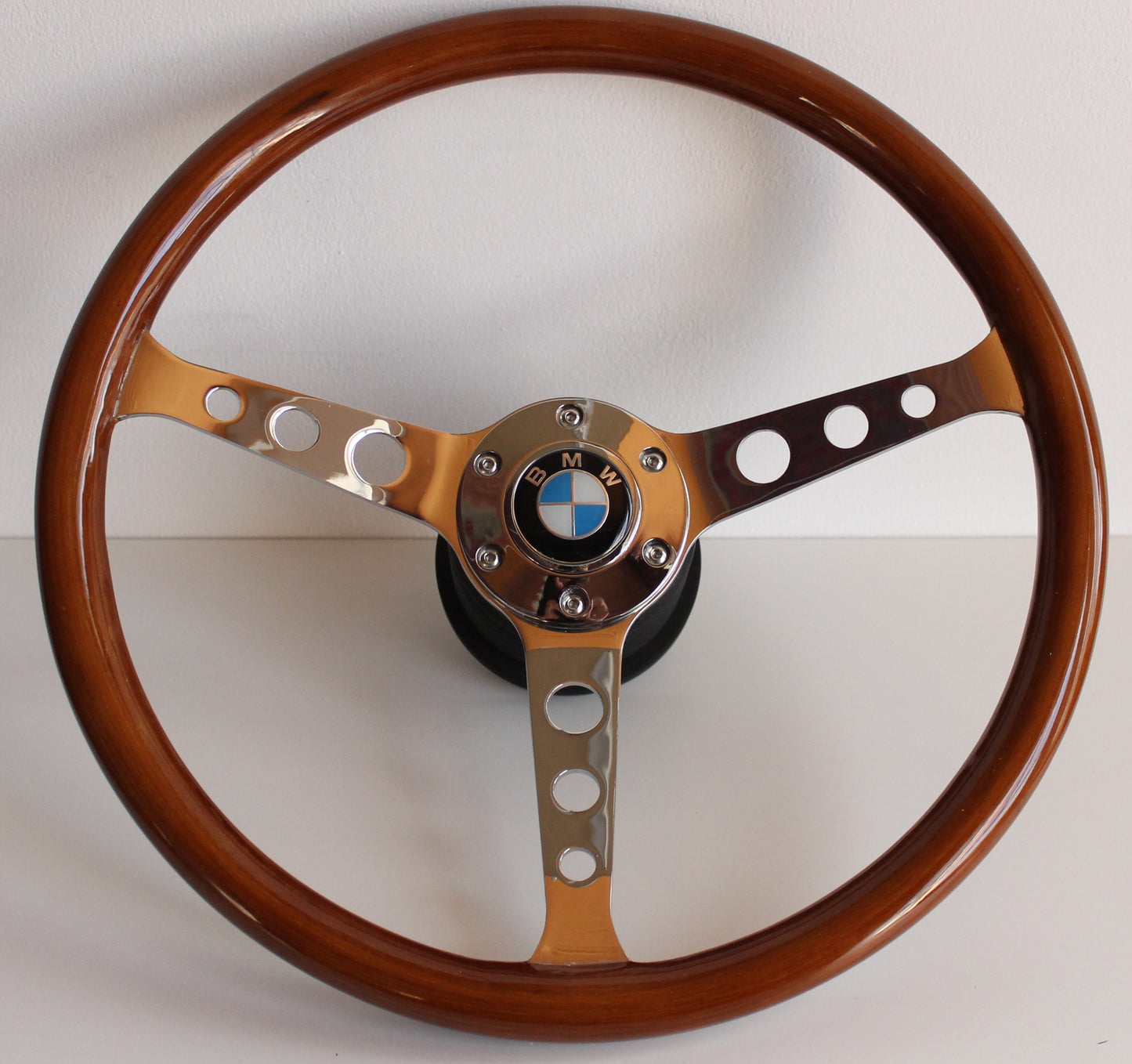 Steering wheel Fits For BMW Used Custom rebuilded Wood polished spokes Beautiful Craftmanship For E24 E28 E30 E32 E34 1986-1992