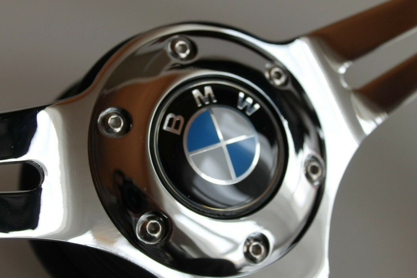 Steering wheel fits For BMW Used custom rebuld wood chrome 350mm wooden classic vintage hand rebuilded For E3 E9 E12 E21 E23 E24 E28 76-85'