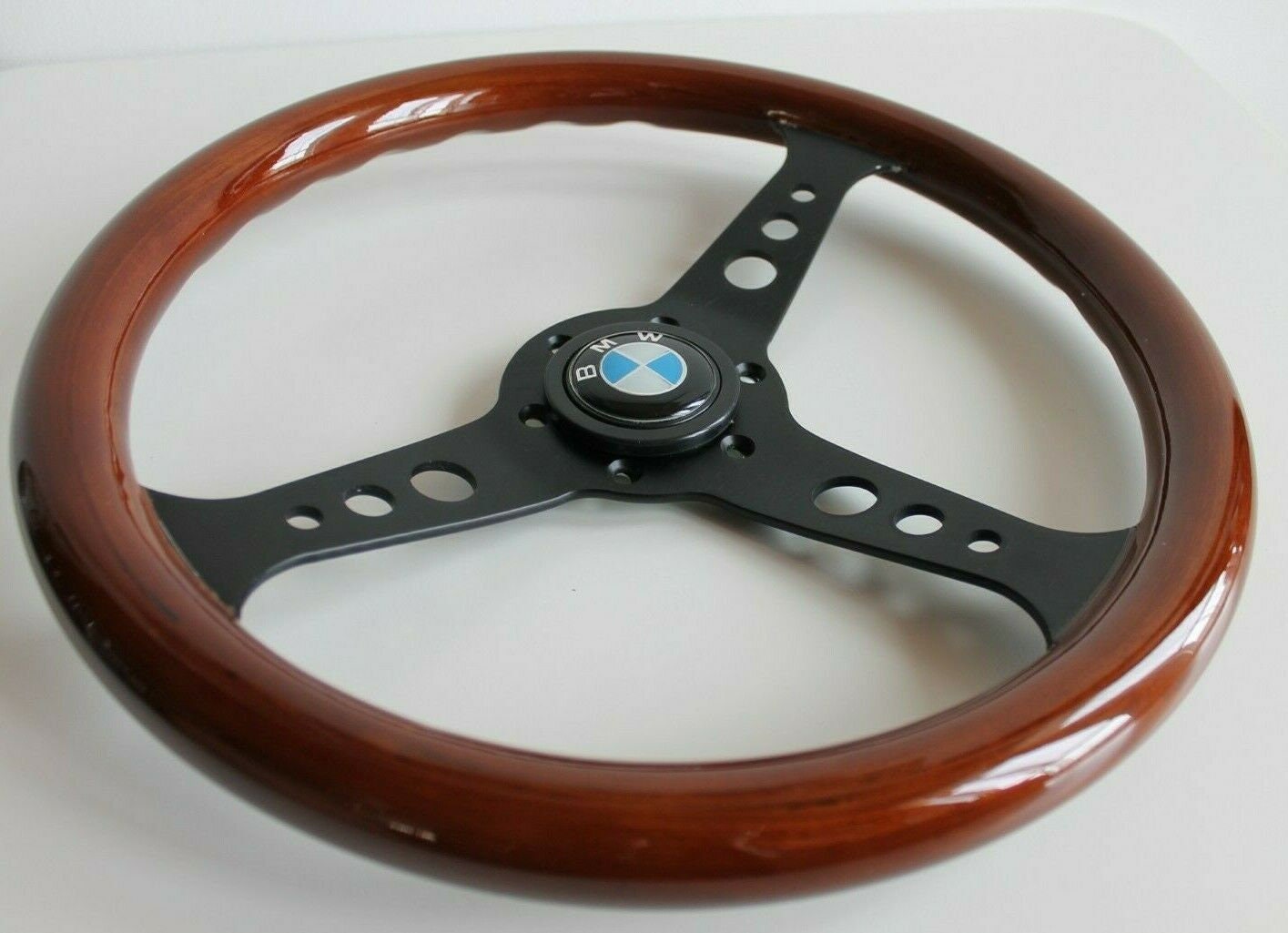 Steering wheel Fits For BMW Used custom rebuilded Handmade Wood 380mm Wooden NO hub adapter beautiful craftmanship