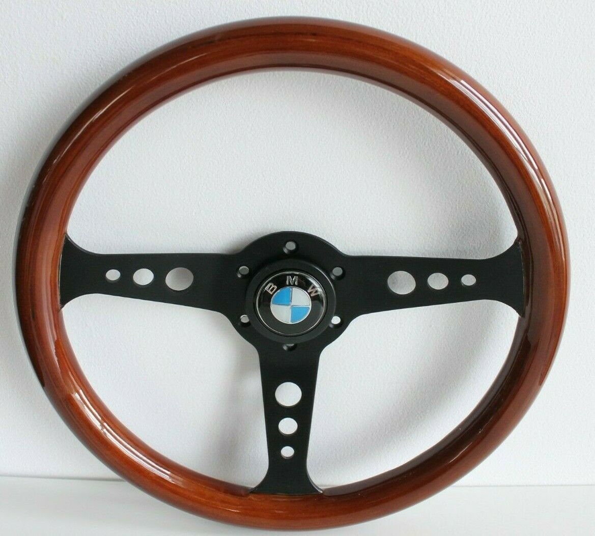 Steering wheel Fits For BMW Used custom rebuilded Handmade Wood 380mm Wooden NO hub adapter beautiful craftmanship