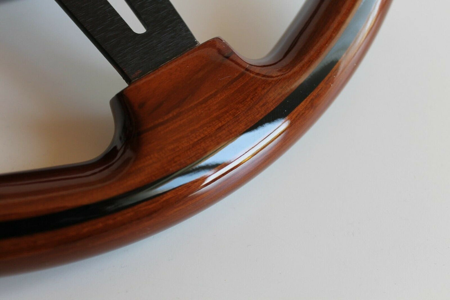 Steering wheel fits for BMW Used custom rebuld wood black spokes 350mm wooden classic vintage hand rebuilded for E24 E28 E30 E32 E34 86-92'