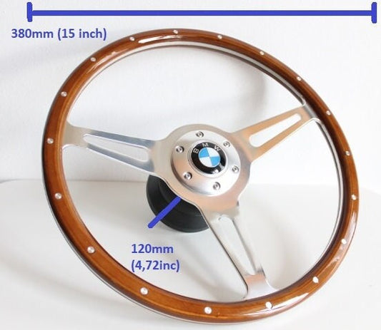 Steering wheel Fits For BMW Used Custom rebuilded Wood polished spokes Beautiful Craftmanship For E31 E32 E34 E36 Z3 1993-1998