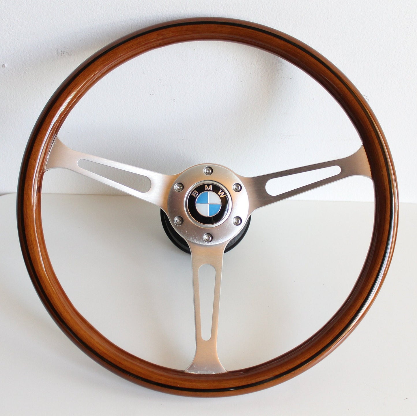 Steering wheel Fits For BMW Used Custom rebuilded Wood silver spokes Beautiful Craftmanship For E10 2002 1502 1602 1802 1965-1976'