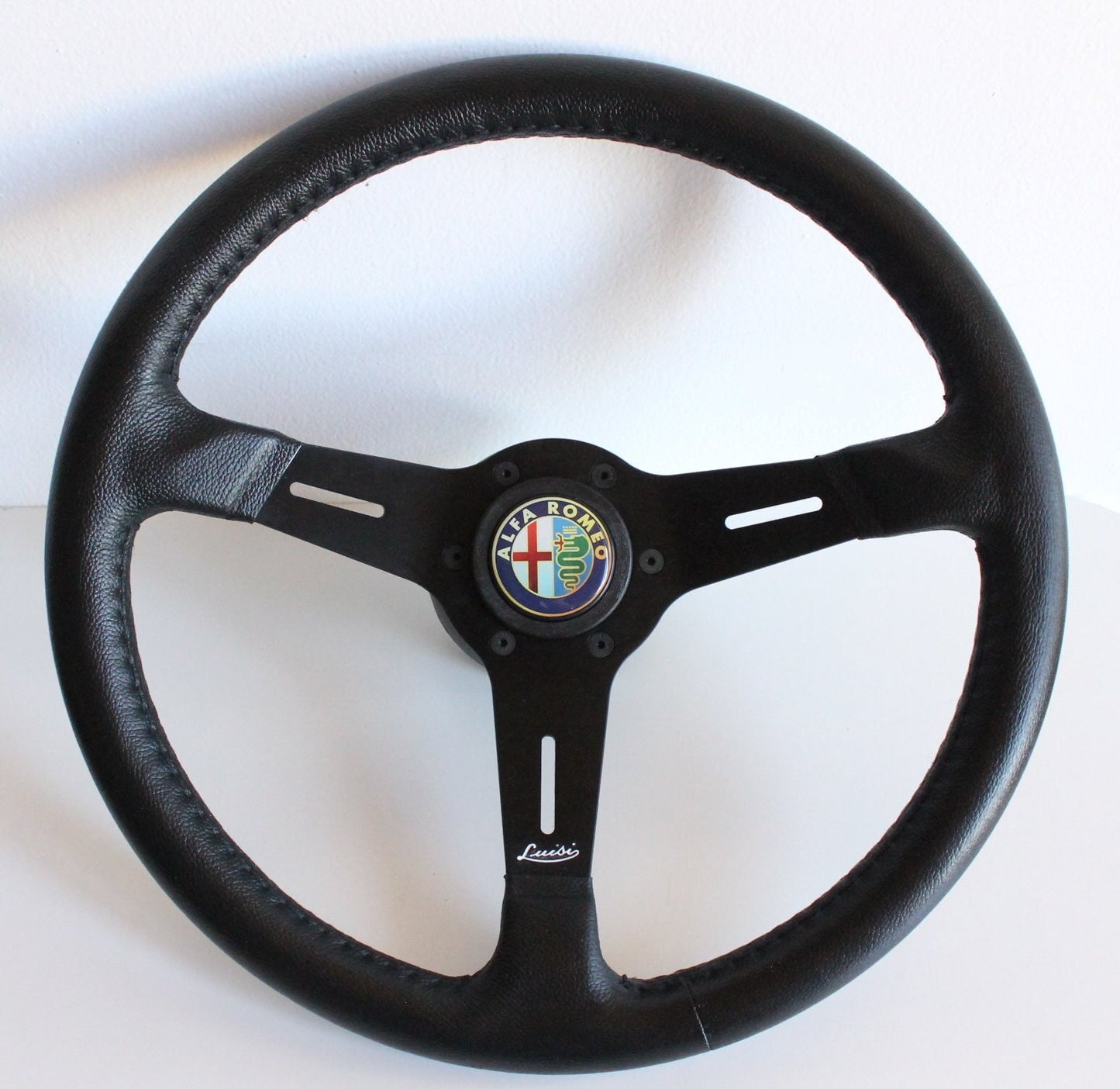 Steering wheel fits For Alfa Romeo Spider Leather 360mm  Classic Vintage Handmade 1990-1994