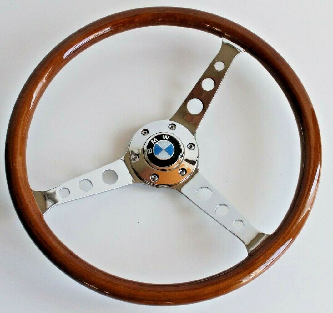 Steering wheel Fits For BMW Used Custom rebuilded Wood polished spokes Beautiful Craftmanship No hub adapter