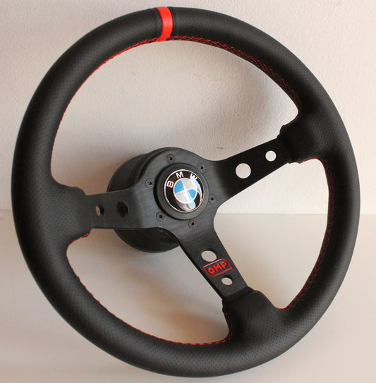 Steering wheel fits For BMW Used custom rebuild  leather Blue Red Yellow Green  hand rebuilded Deep Dish For E9 E12 E21 E23 E24 E28  76-85'