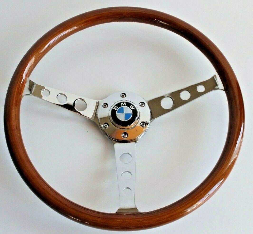 Steering wheel Fits For BMW Used Custom rebuilded Wood polished spokes Beautiful Craftmanship No hub adapter