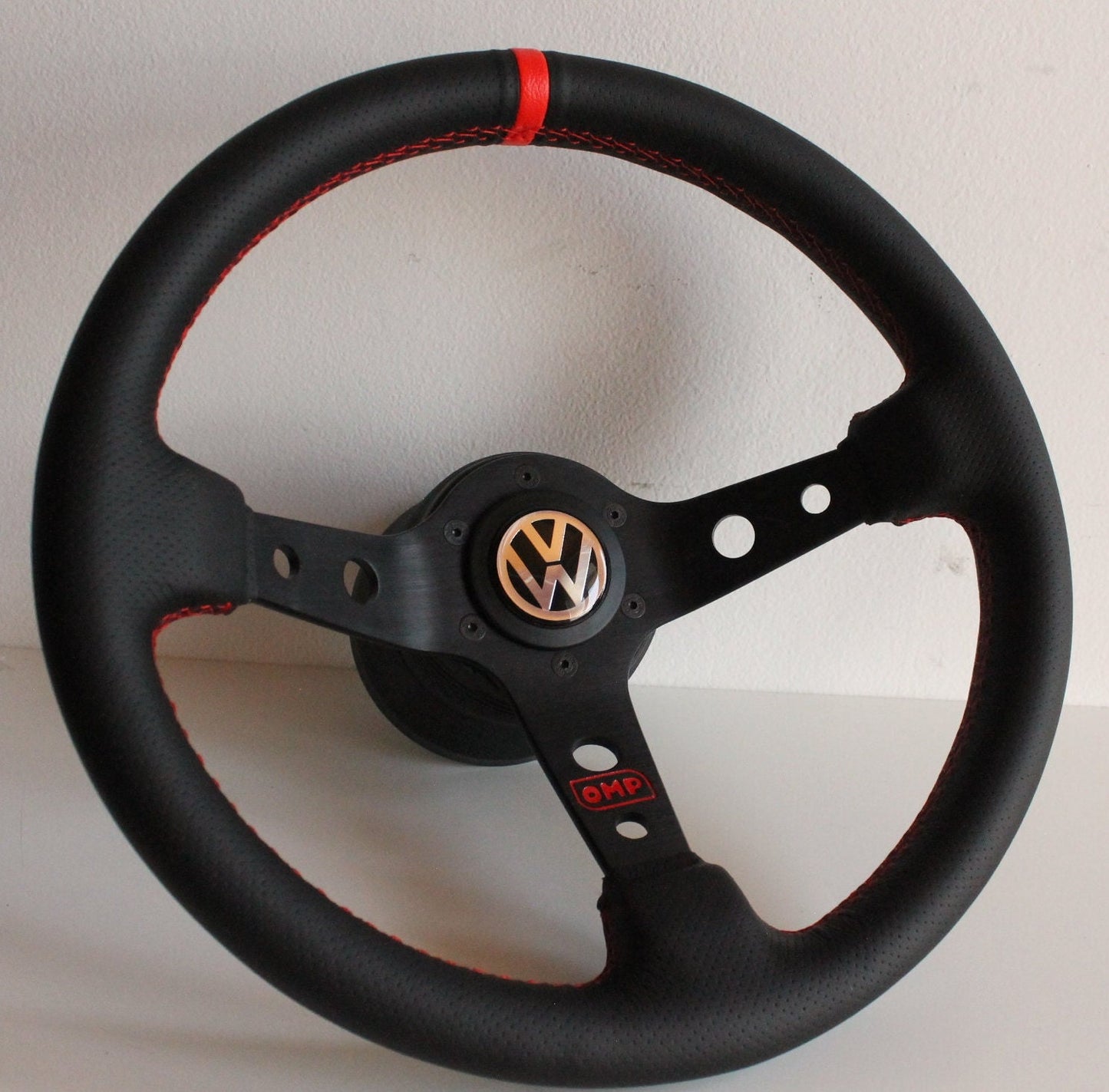 Steering wheel fits For VW Used custom rebuild perforated leather Blue Red Yellow Green hand rebuilded Deep Dish For Golf Jetta Mk4 Bora B5