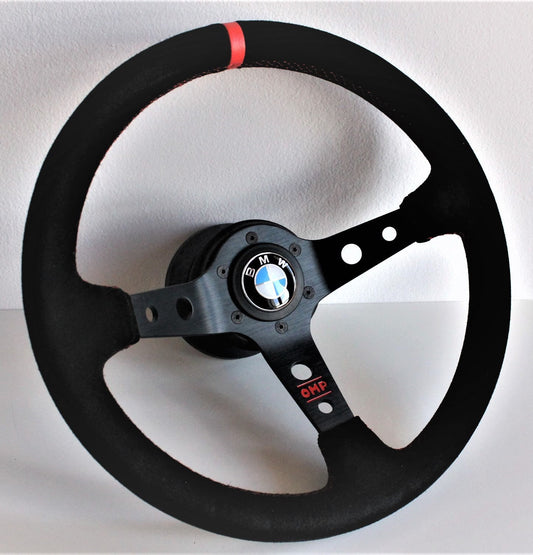 Steering wheel fits For BMW Used custom rebuild  Suede leather Blue Red Yellow Black hand rebuilded Deep Dish Sport For E31 E36 Z3 E38 E39