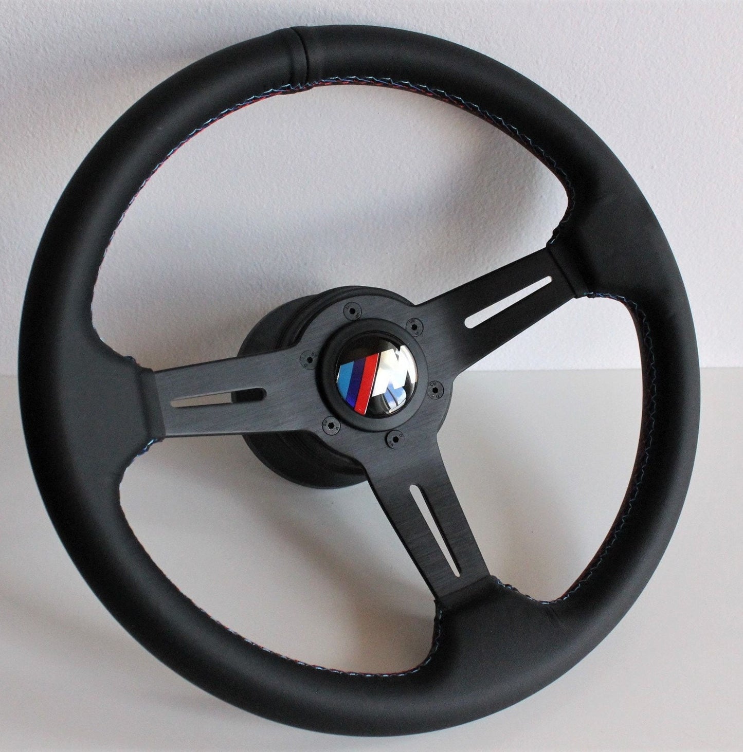 Steering wheel fits For BMW Used custom rebuild with new leather M Power Style  hand rebuilded Sport Racing No Hub Adapter