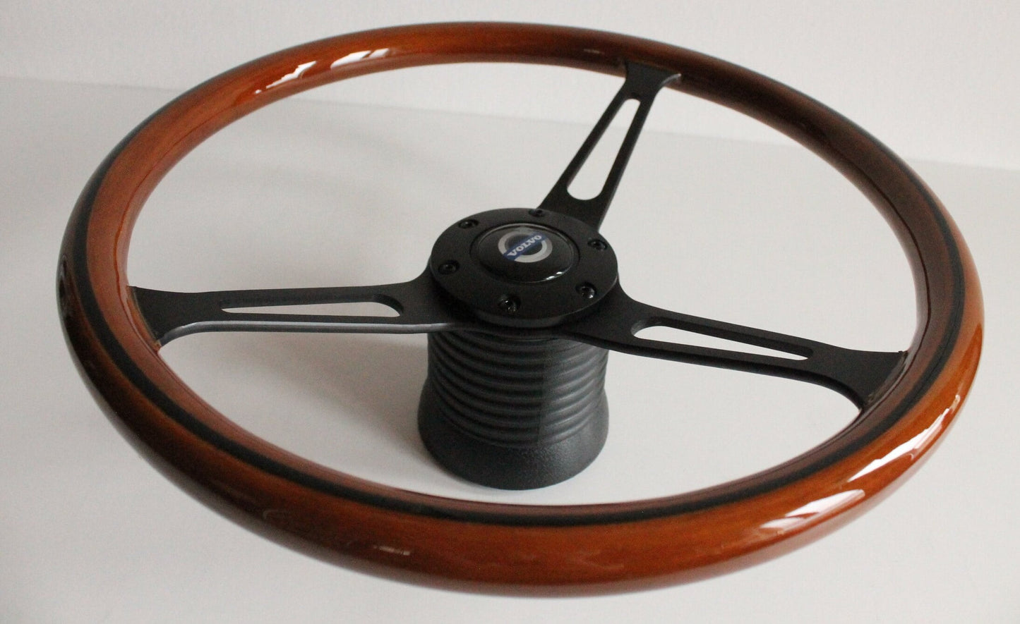 Steering wheel fits For VOLVO Used custom rebuld wood black spokes 380mm wooden vintage hand rebuilded For  1800 1800ES