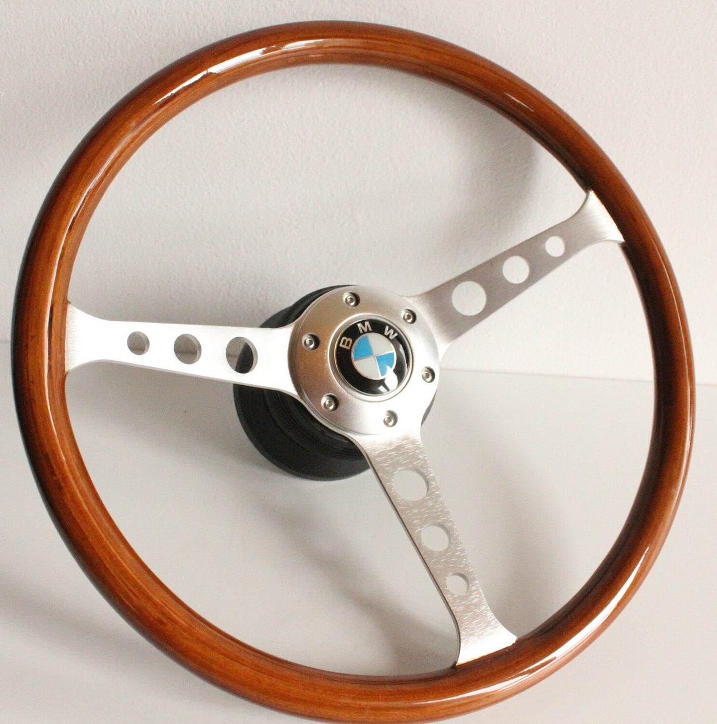 Steering wheel Fits For BMW Used Custom rebuilded Wood polished spokes Beautiful Craftmanship For E24 E28 E30 E32 E34 1986-1992