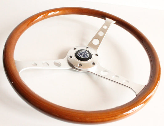 Steering wheel Fits For LANCIA Used Custom rebuilded Wood polished spokes Beautiful Craftmanship No hub adapter