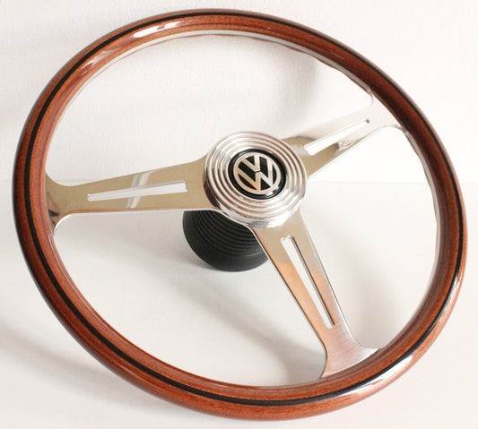 Steering wheel fits For VW Used custom rebuld wood  spokes 390mm OEM Luisi vintage hand rebuilded For Beetle 1200 1300 1302 1303 1600 70-79'