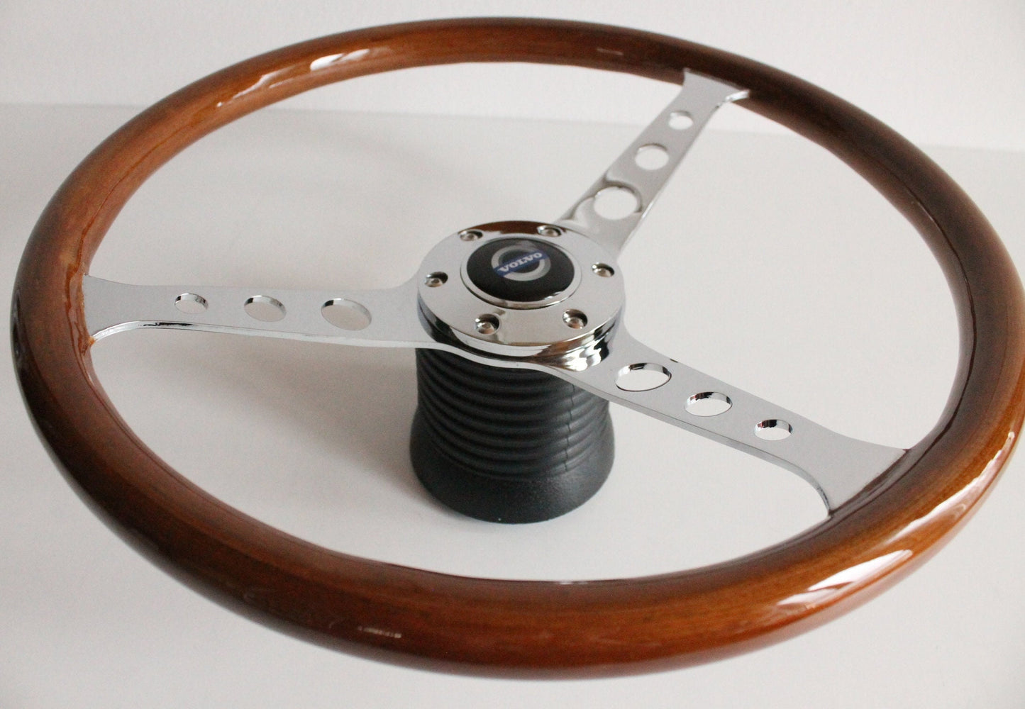 Steering wheel fits For VOLVO Used custom rebuld wood Chrome spokes 380mm wooden vintage hand rebuilded For 1800 1800ES