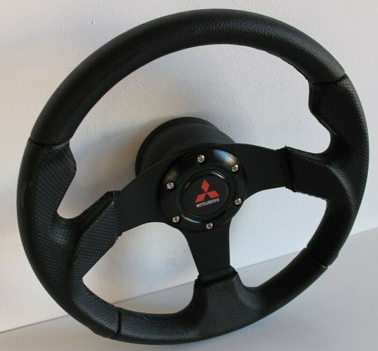 Steering wheel fits For Mitsubishi Used Hand rebuilded with new perforated leather For Eclipse,lancer evo Galant Pajero custom rebuilded