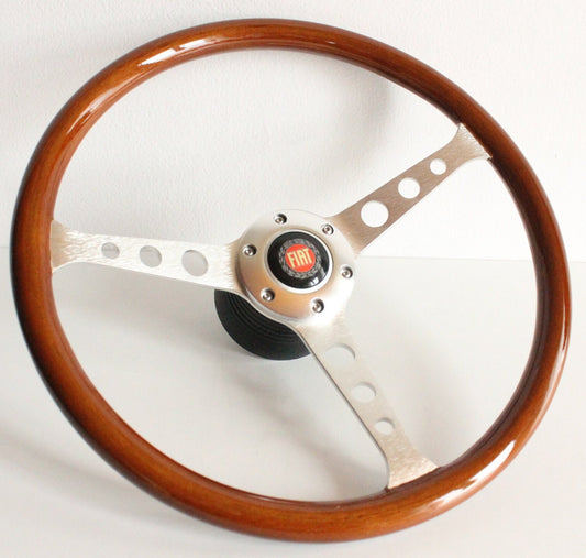 Steering wheel fits For FIAT Used custom rebuld wood Black wooden vintage hand rebuilded For  124 128 850 Dino Spyder Sport Berlina