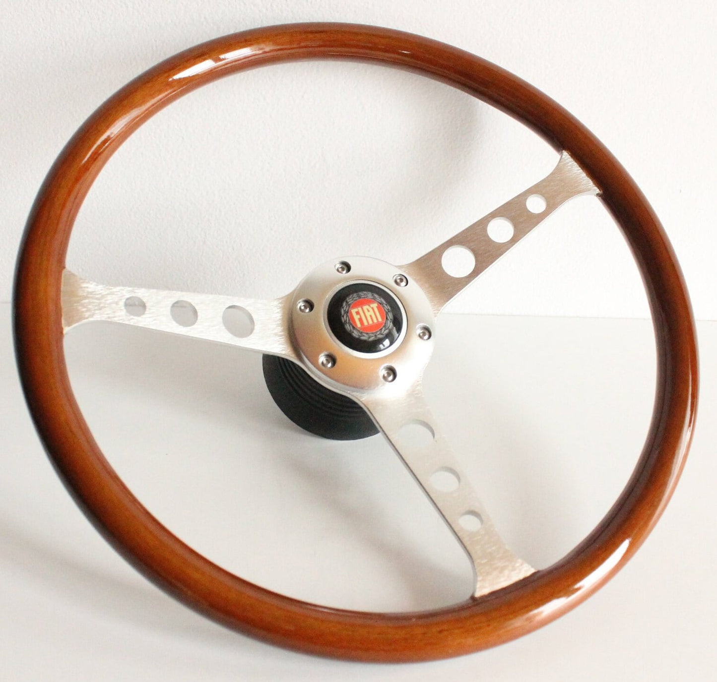 Steering wheel fits For FIAT Used custom rebuld wood Chrome wooden vintage hand rebuilded For 124 125 128 850 1100 Berlina Coupe Special