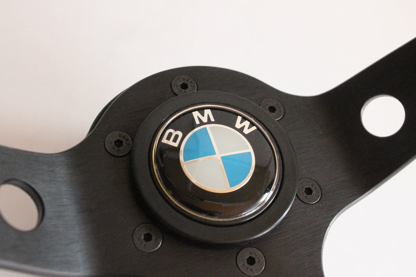 Steering wheel fits For BMW Used custom rebuild leather Black stitching hand rebuilded Deep Dish No Hub Adapter