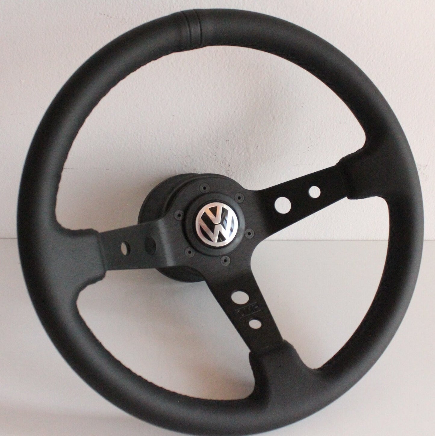 Steering wheel fits For VW Used custom rebuild leather Black stitching hand rebuilded Deep Dish For Mk1 Mk2 Golf Jetta Scirocco Passat