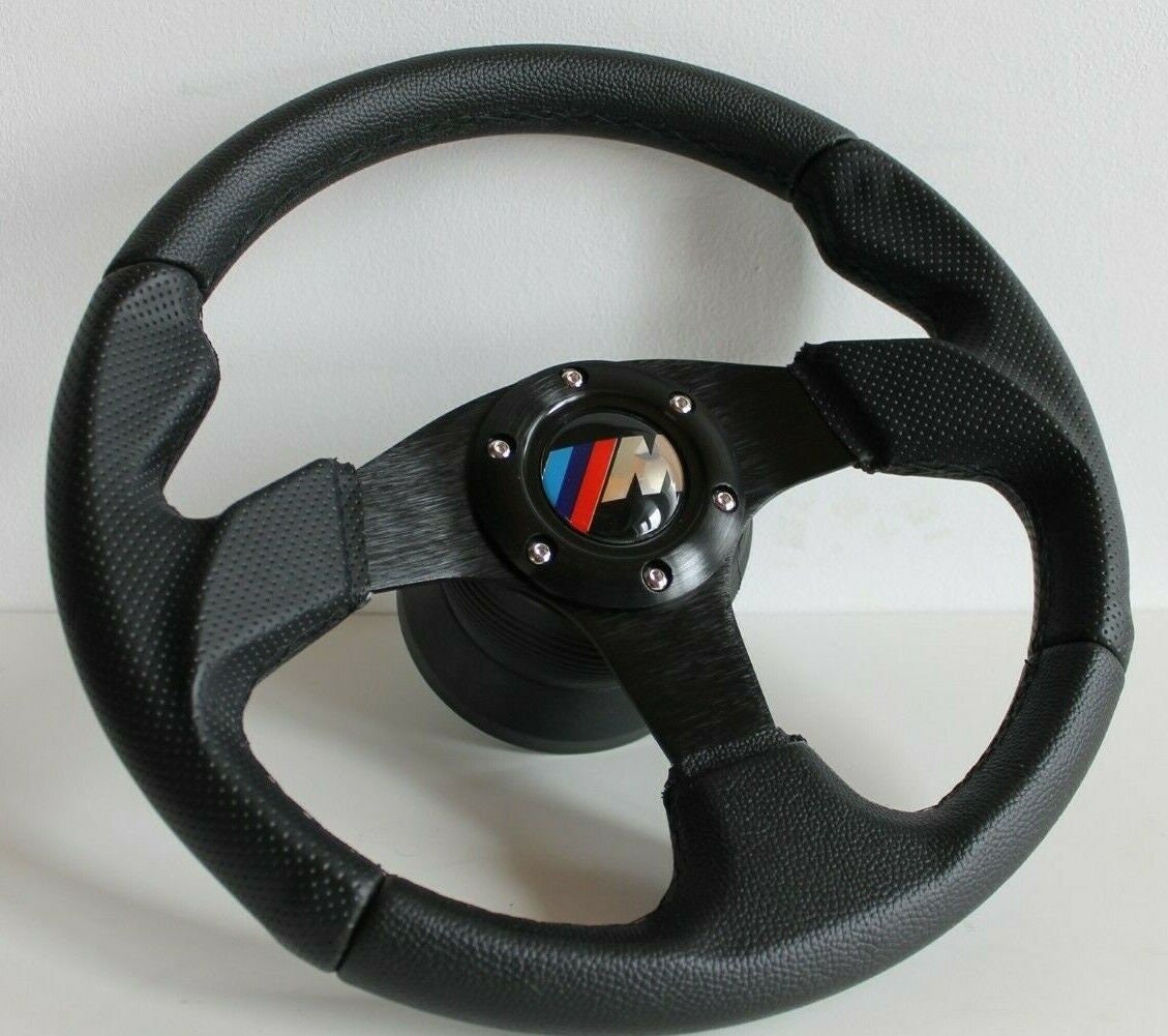 Steering wheel fits for BMW Used custom rebuild perforated leather M small 320mm  hand rebuilded For E24 E28 E30 E34 86-92'