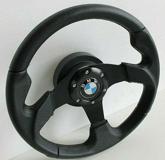 Steering wheel fits for BMW Used custom rebuild perforated leather M small 320mm  hand rebuilded For E24 E28 E30 E34 86-92'