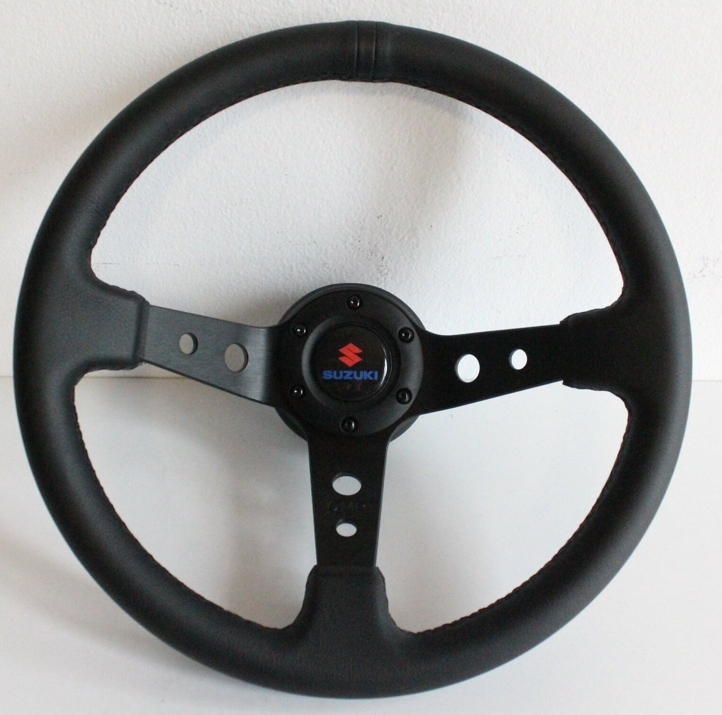 Steering Wheel fits SUZUKI Hand custom rebuilded Remanufactured Deep Dish Black Leather SAMURAI Sidekick Vitara 81-98'