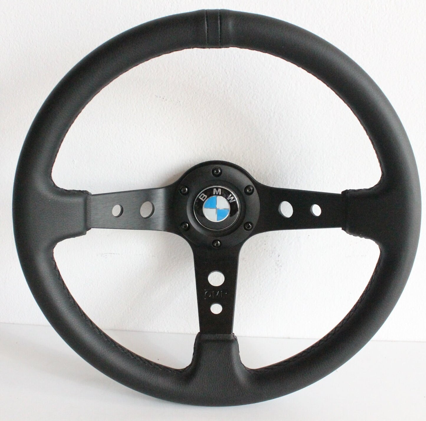 Steering wheel fits For BMW Used custom rebuild leather Black stitching hand rebuilded Deep Dish No Hub Adapter