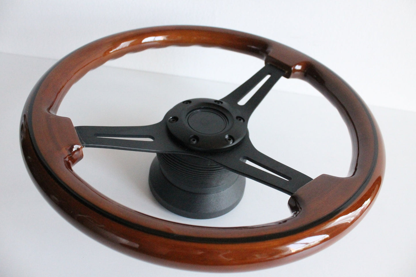 Steering wheel Used custom rebuld wood Black 350mm  vintage hand rebuilded  For Mercedes Benz W124 W210 W140 R129 W202 R170 SLK CLK S E W208