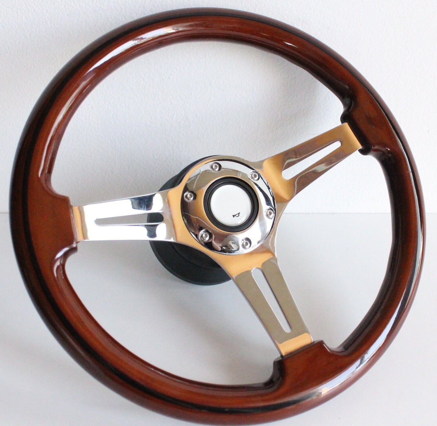 Steering wheel Used custom rebuld wood Chrome 350mm  vintage hand rebuilded Fits For Mercedes Benz W114 W115 R107 1972-1977