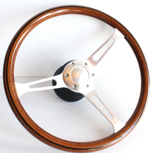 Steering wheel Used custom rebuld wood Silver 380mm vintage hand rebuilded Fits For Mercedes Benz W123 W124 W201 W126 R107 1978-1988