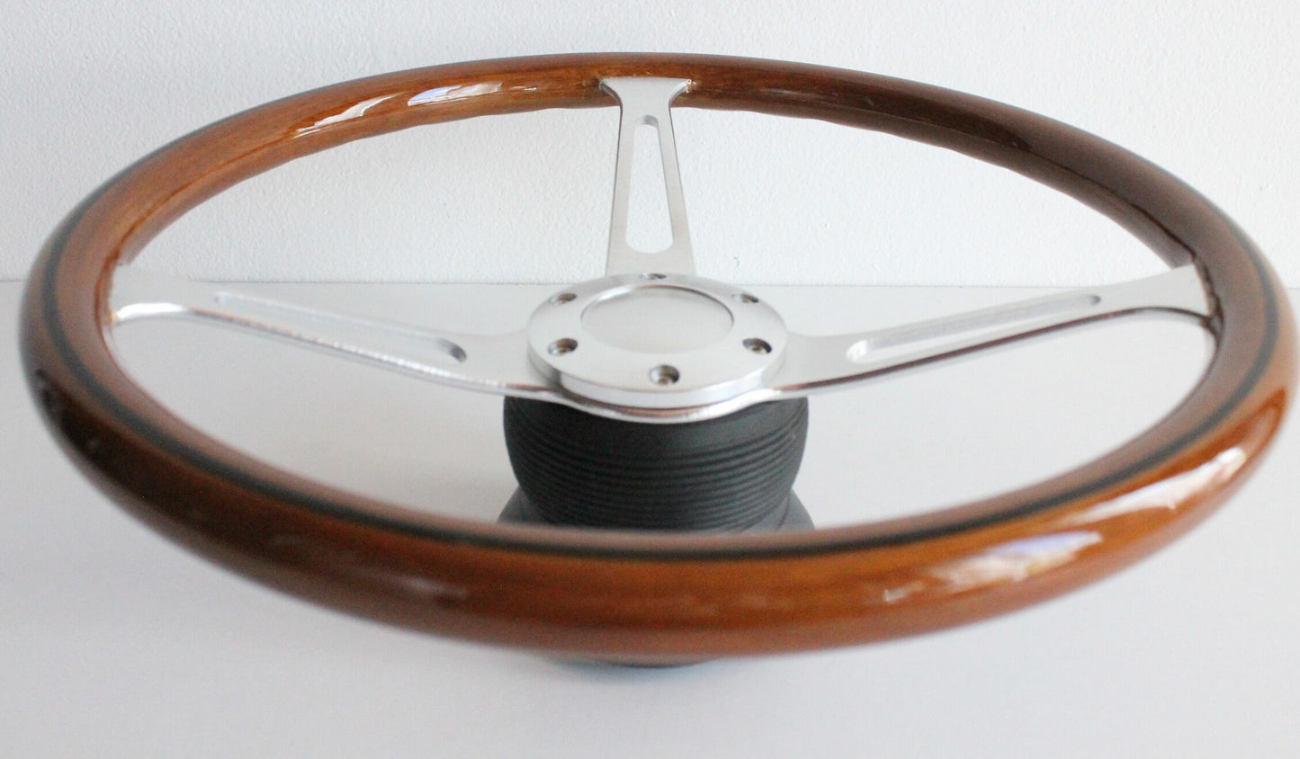 Steering wheel Used custom rebuld wood Silver 380mm vintage hand rebuilded Fits For Mercedes Benz  W114 W115 W116 R107 1972-1977