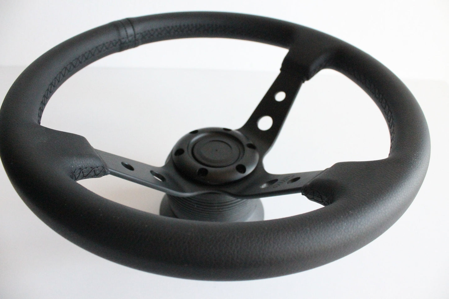 Steering wheel Used Deep dish Leather Sport 350mm rebuld hand Custom rebuilded Fits For Subaru Impreza 1 Legacy 1800 Vivio