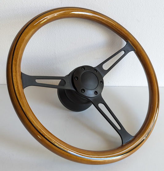 Steering wheel Used custom rebuld wood Black spokes 380mm vintage hand rebuilded Fits For Mercedes Benz W123 W124 W201 W126 R107 1978-1988