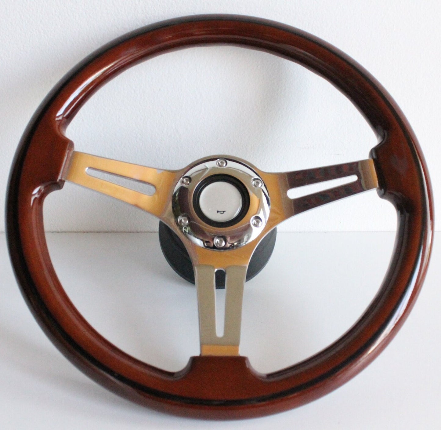 Steering wheel Used custom rebuld wood Chrome 350mm  vintage hand rebuilded Fits For Mercedes Benz W114 W115 R107 1972-1977