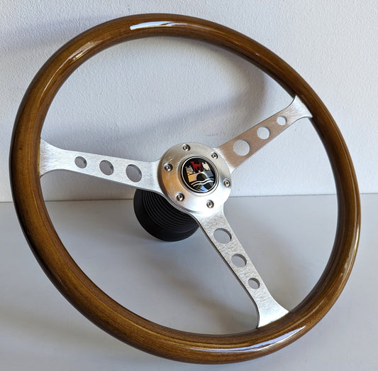 Steering wheel fits For VW Wolfsburg  custom rebuld wood chrome 380mm vintage hand rebuilded Bus For T25 T3 LT28 Vanagon Transporter 80-97'