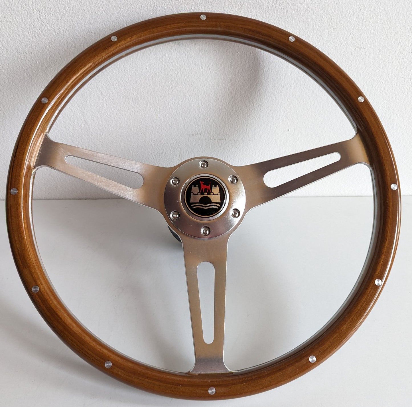 Steering wheel fits For VW Wolfsburg Used custom rebuild wood chrome 380mm hand rebuilded Bus For T2 caravelle Vanagon Transporter 1972-1979