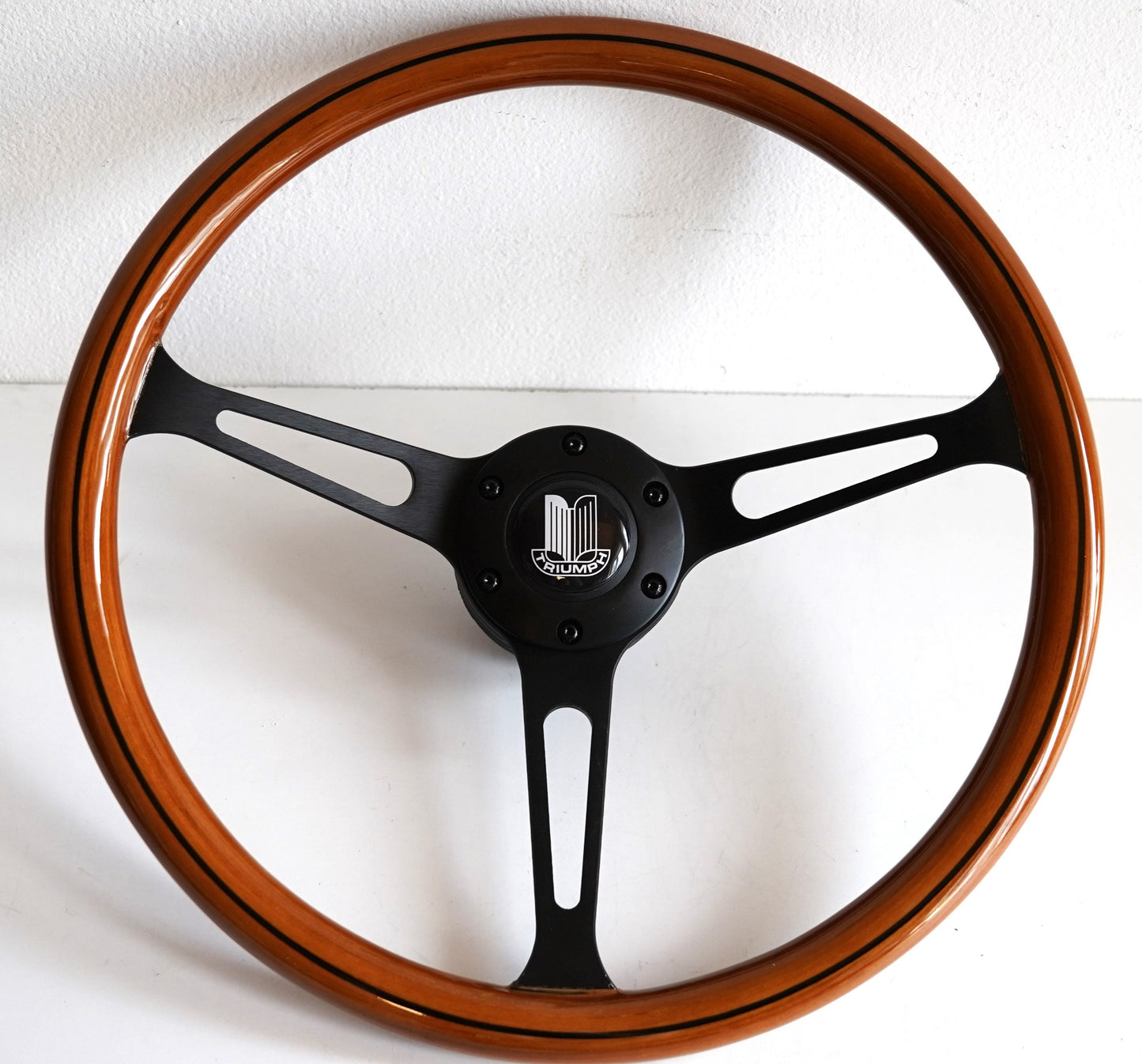 Steering wheel Fits For TRIUMPH Used Custom rebuilded Wood black spokes Beautiful Craftmanship For 2500 P.I. PI Dolomite Stag