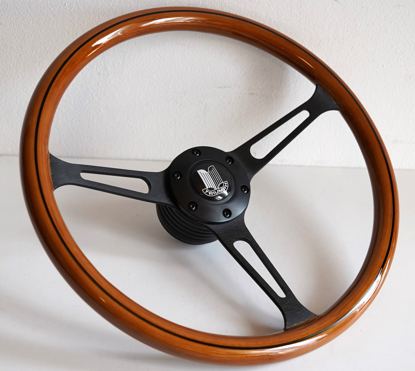 Steering wheel Fits For TRIUMPH Used Custom rebuilded Wood black spokes Beautiful Craftmanship For 2500 P.I. PI Dolomite Stag