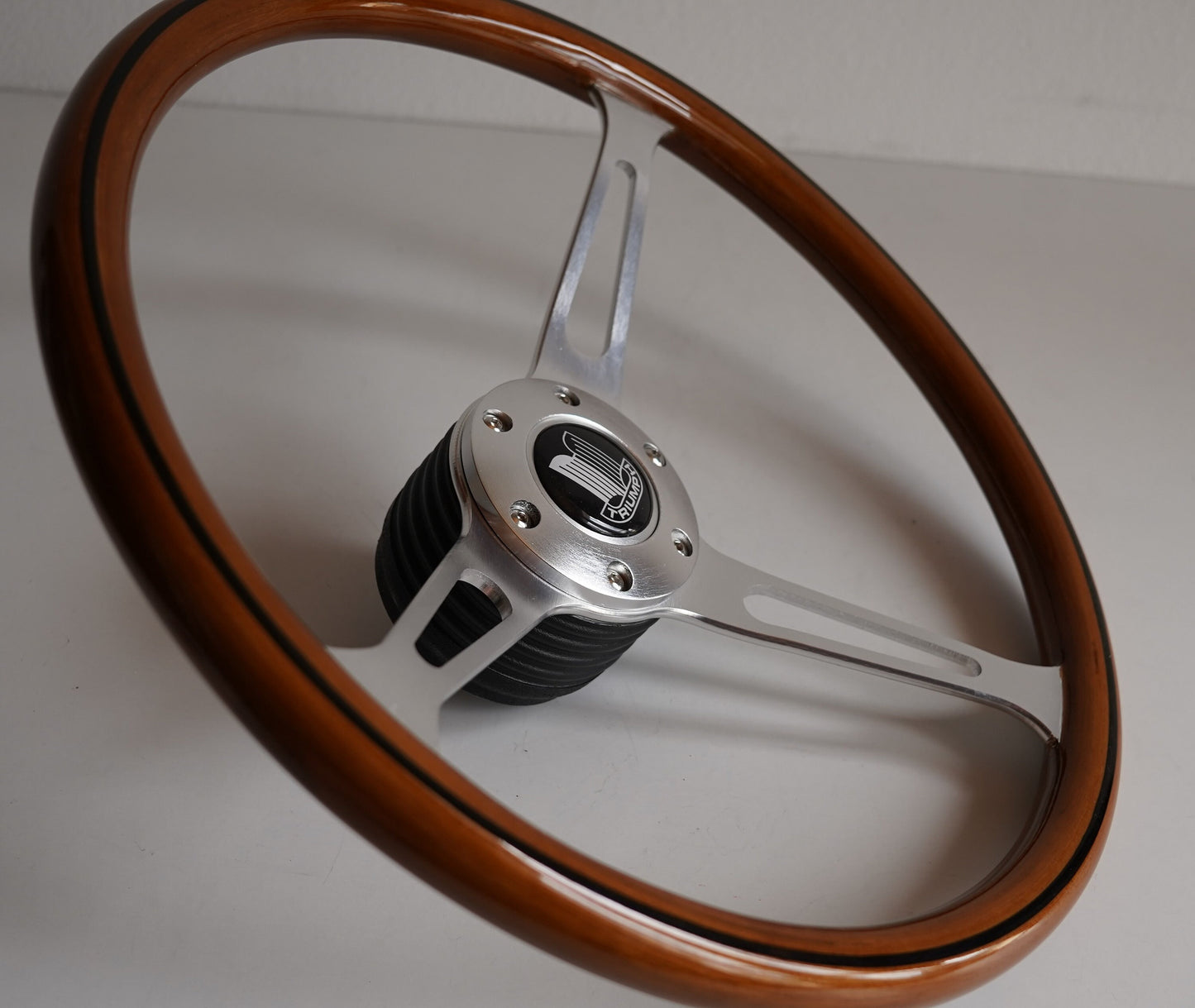 Steering wheel Fits For TRIUMPH Used Custom rebuilded Wood Silver spokes Beautiful Craftmanship For Spitfire MK IV 4 1500 TR7 TR8