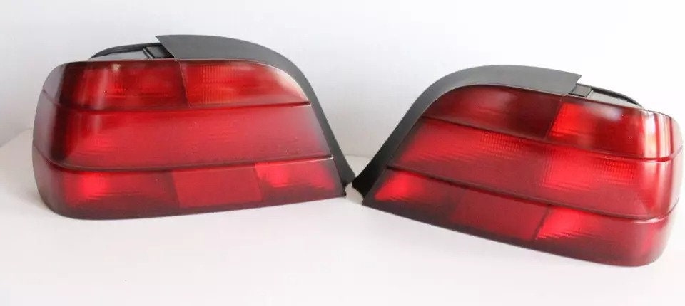 Taillights BMW E38 7 serries 1994-1998 Customed rebuilded All red and white Tinted by hand Customised Tinted