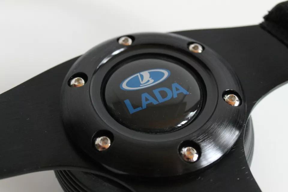 Steering wheel fits For Lada VAZ Лада Ваз 2107 2103 1500 1300 1200 Used Hand rebuilded with new perforated leather custom rebuilded