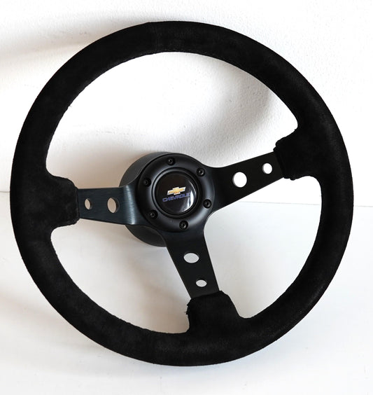 Steering wheel fits For Chevrolet Used custom rebuild suede alcantara leather  hand rebuilded Deep Dish Chevy El camino Impala Since 1974