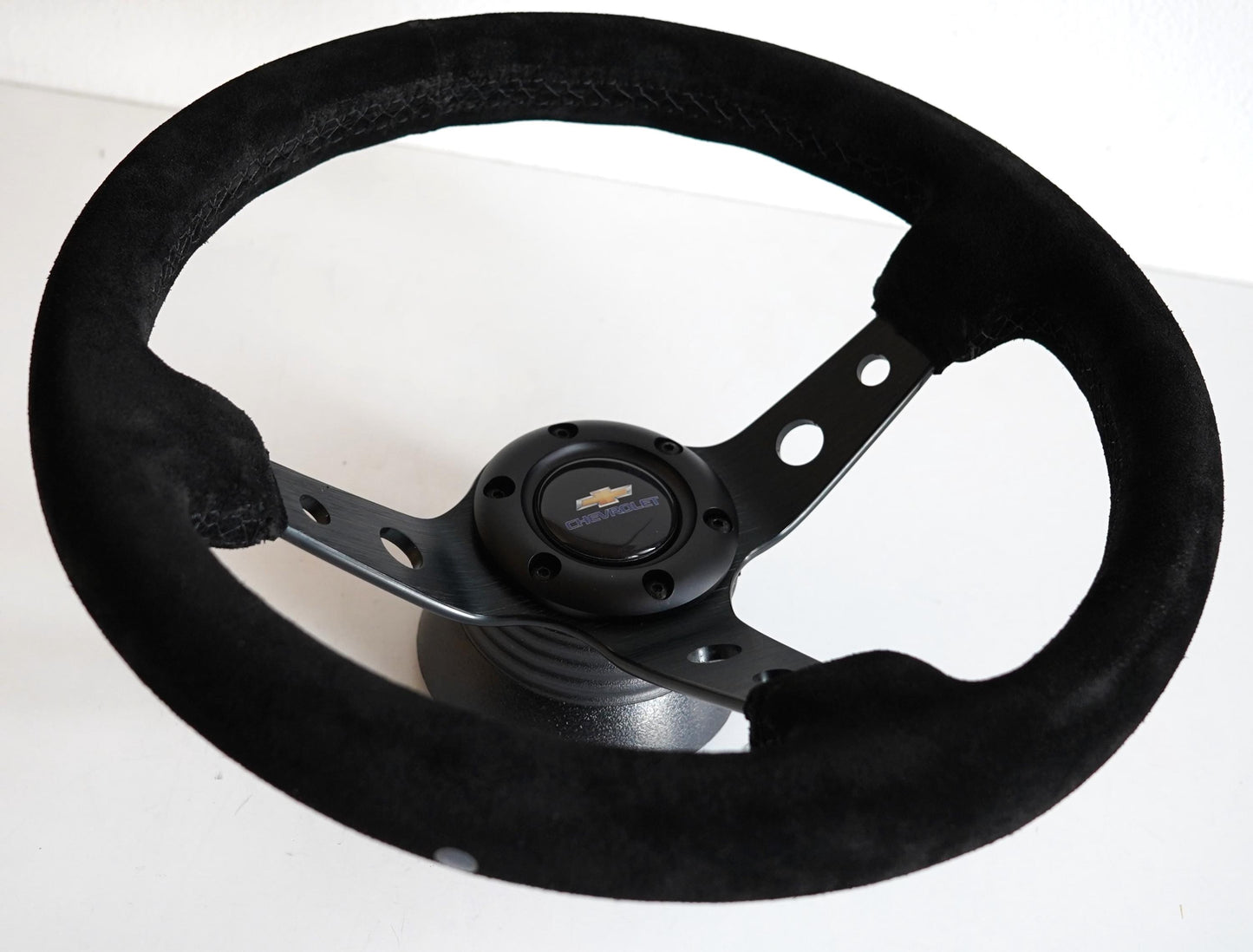 Steering wheel fits For Chevrolet Used custom rebuild  suede alcantara leather Black hand rebuilded Deep Dish Chevy Camaro 1969 -1992