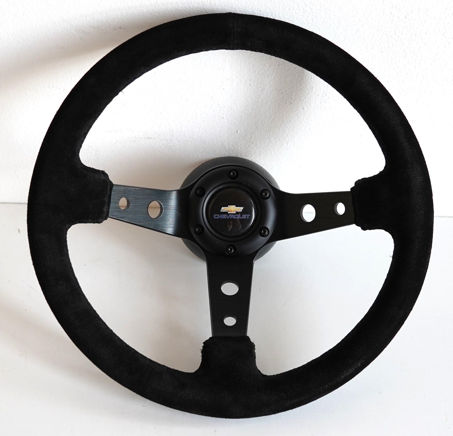 Steering wheel fits For Chevrolet Used custom rebuild suede alcantara leather  hand rebuilded Deep Dish Chevy El camino Impala Since 1974