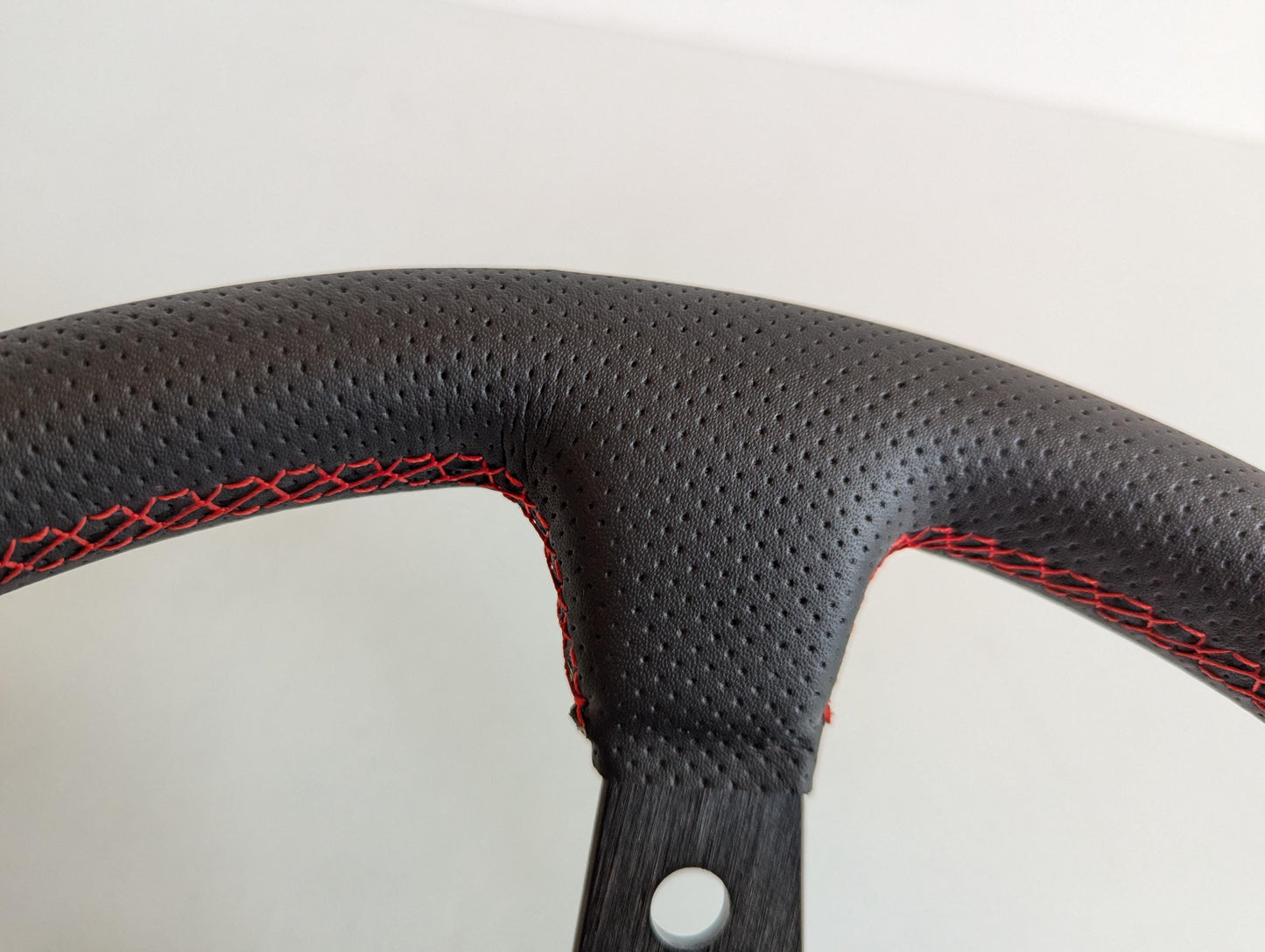 Steering wheel fits For TOYOTA Used custom rebuild Red perforated leather hand rebuilded Deep Dish Sport NO HUB Adapter