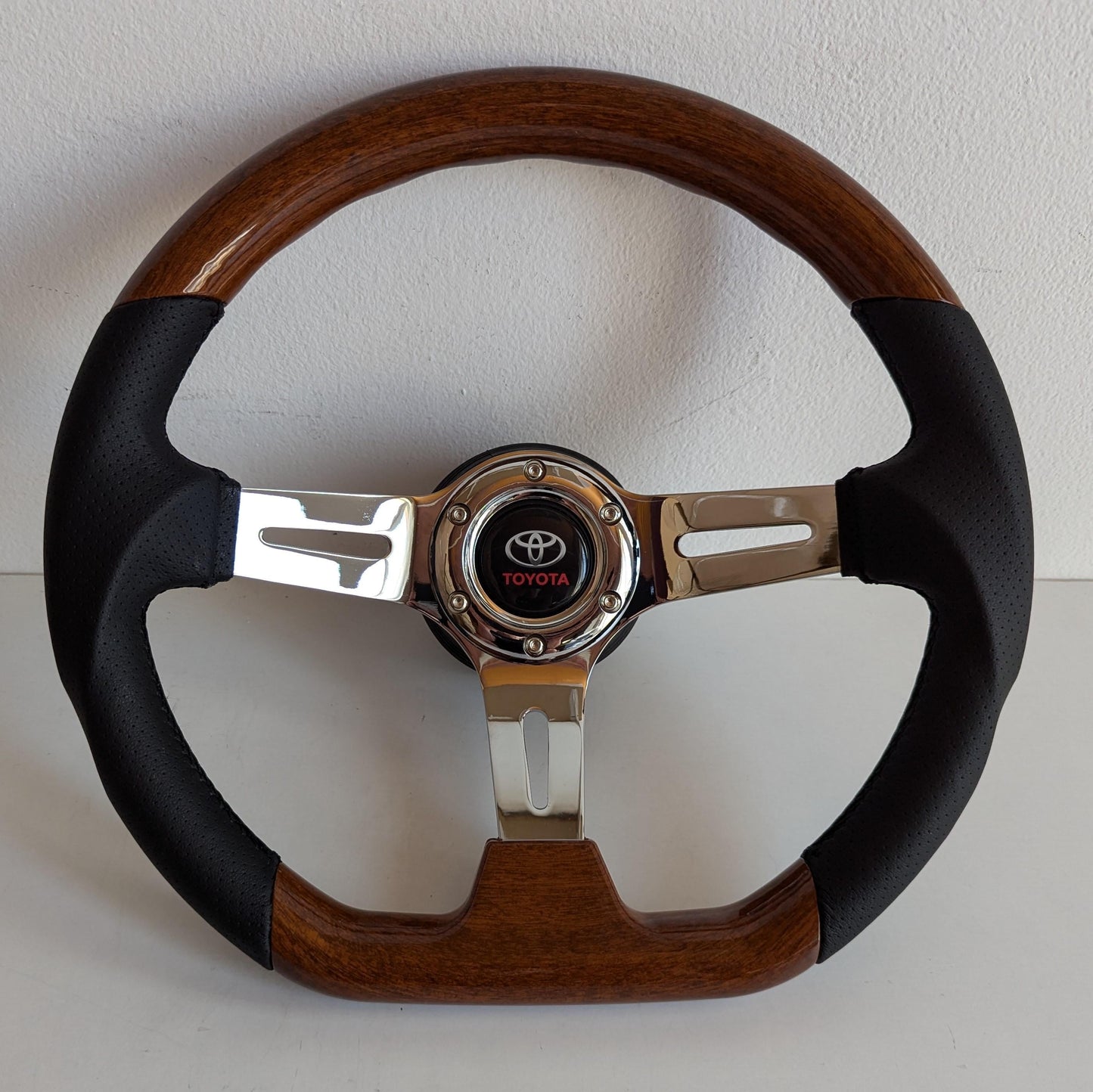 Steering wheel fits For TOYOTA Used custom rebuild Wood flat leather hand rebuilded  Sport For TOYOTA Celica Supra Mr2 Corolla Hiace