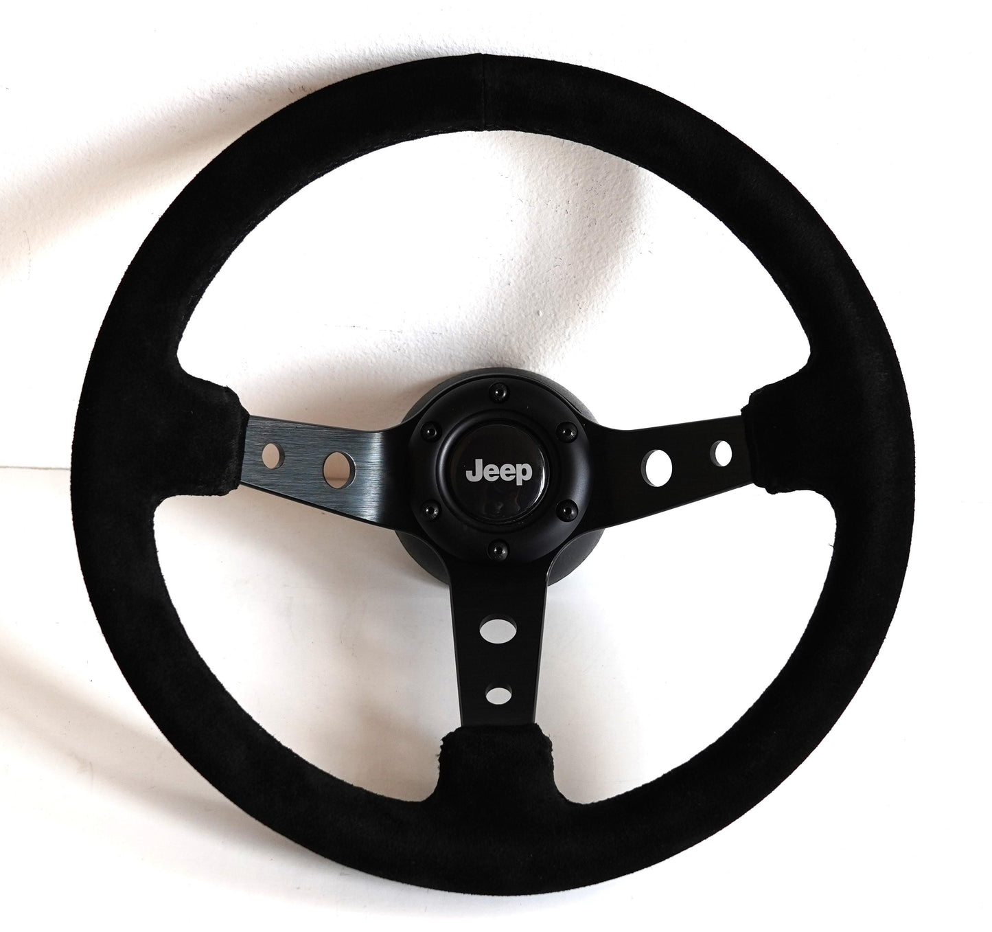 Steering wheel Used custom hand rebuilded Suede leather Fits For Jeep Cherockee Wagoneer Renegade CJ 3 5 6 7 Golden Eagle Laredo Pick up