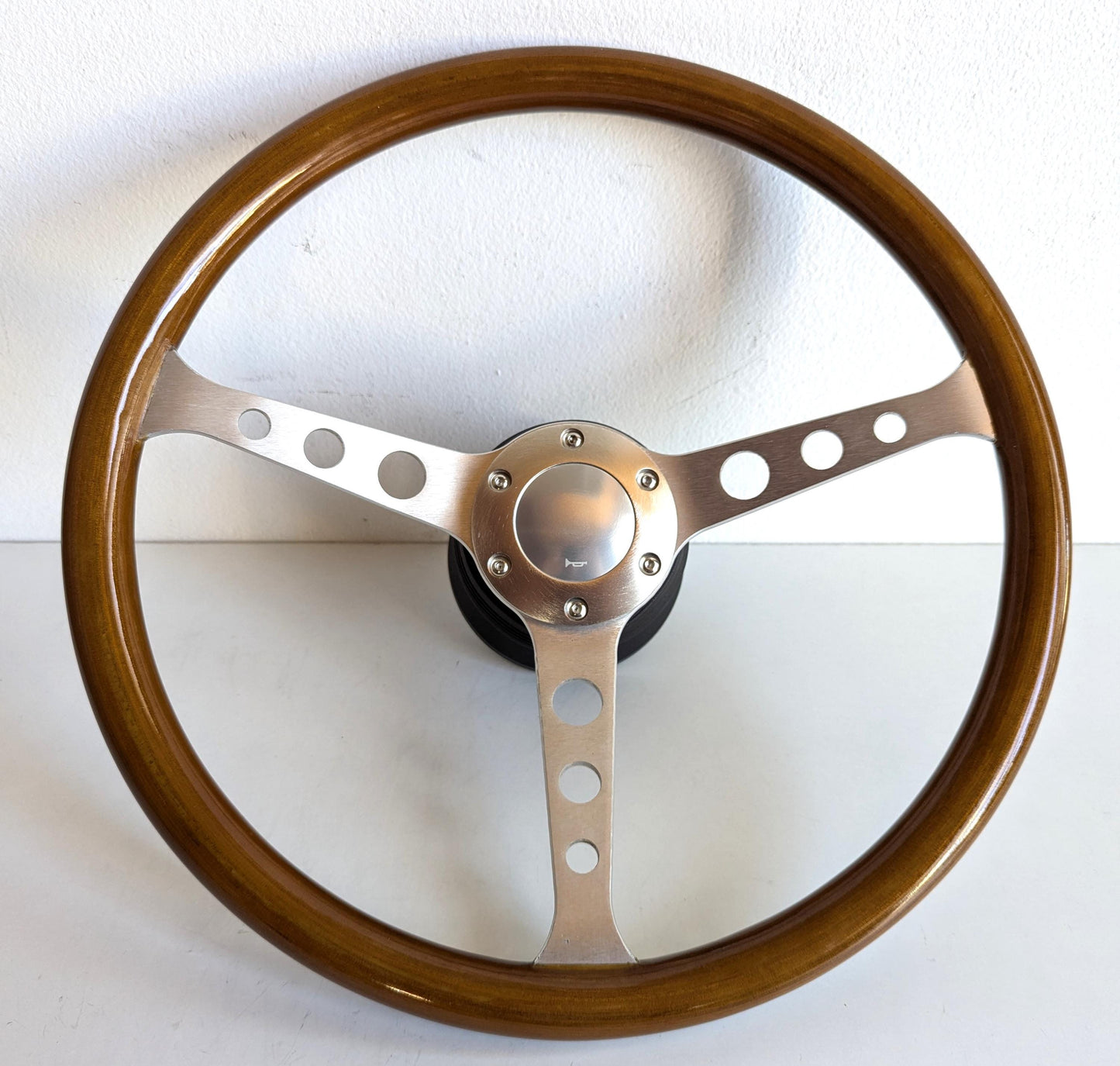 Steering wheel Used custom rebuld wood Silver Classic 380mm vintage hand rebuilded Fits For Mercedes Benz W123 W124 W201 W126 R107 1978-1988