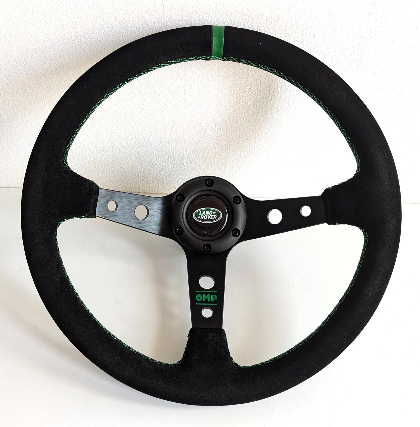 Steering wheel fits for Land Range Rover 1986-1987 Used custom rebuilded Suede Alcantar  leather Sport 350mm